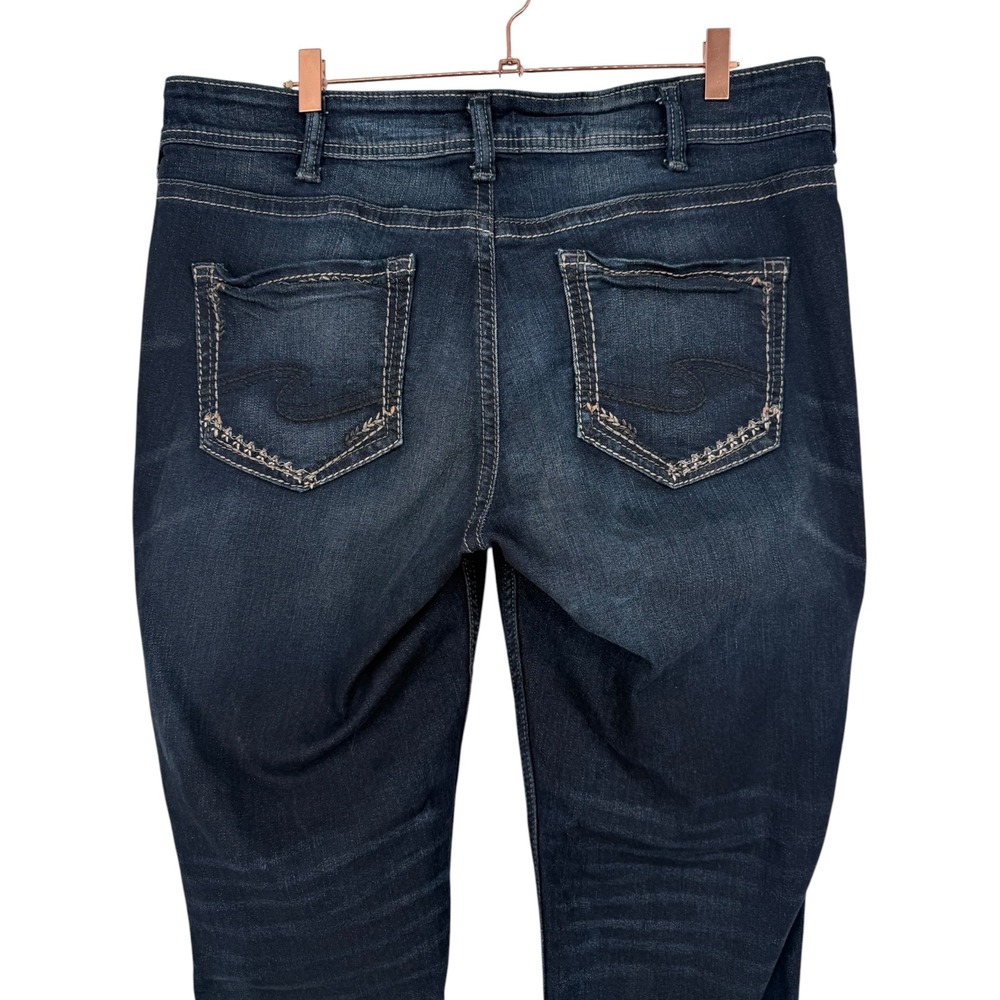 Silver Jeans Co Womens Suki Mid Rise Slim Bootcut Jeans Dark Wash Denim Size 18 - Picture 8 of 14